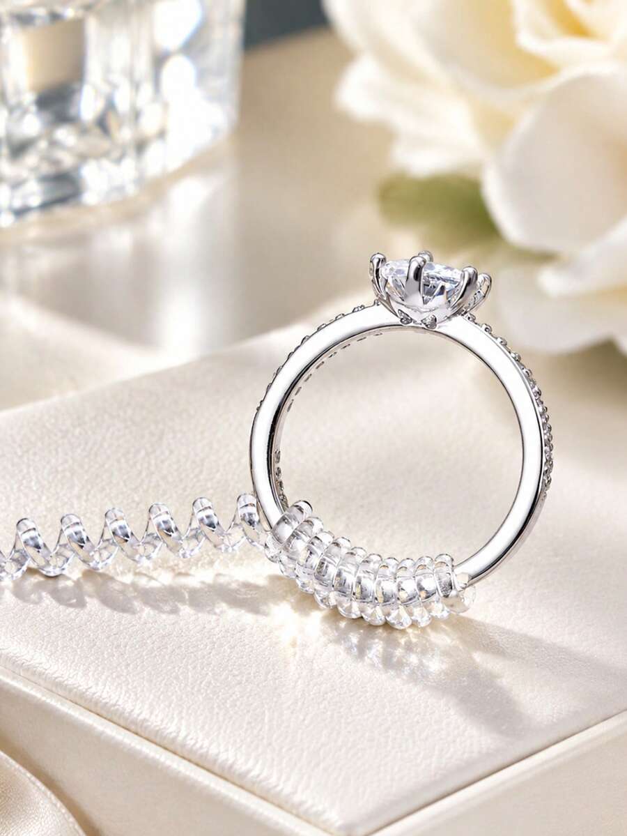 6-Piece/Set Women's Ring Size Adjuster Loose Ring, Transparent Silicone Ring Size Adjuster, Mandrel For Making Jewelry Guard Rings, Gasket, Size Adjuster, Matching Tester, Essential For Winter, Ring Adjuster