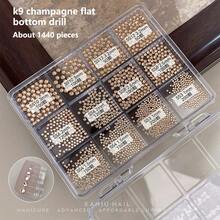 1440pcs/Pack 33 Facets Super Shiny Pointed Bottom Nail Rhinestones DIY Nail Art Refill Pack Nail Rhinestone Decor Nail Gap Filler Mini Round Pointed Rhinestones - White - View 16
