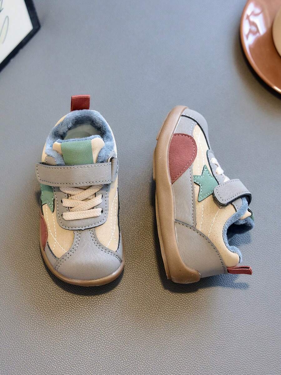 Baby Winter Warm Sports Shoes, Girls Colorblock Star Decor Hook And ...