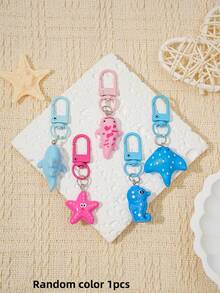 Cute Mini Resin Ocean Animal Keychain Pendant, Cute Sea Creature Snap Hook Bag Charm For Key & Backpack Decoration - Multicolor - View 6