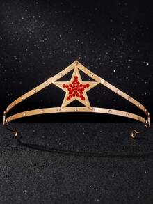 1pc Women's Superhero Star Rhinestone Tiara Golden Cosplay Headband Halloween Costume Accessory Party Hair Jewelry - Multicolor - View 7