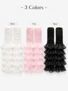 Penghangat Kaki Wanita Putih Transparan Berumbai, Lengan Kaki Jala Tulle Berlapis-lapis, Penutup Kaki Renda Transparan Berlipit, Gaya Fairy Lolita, Cocok Untuk Pemakaian Sehari-hari, Cosplay, Pesta - Beraneka warna - View 5
