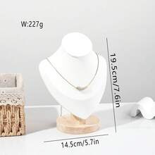 1pc French Luxury Vintage Solid Wood Portrait Neck Necklace Display Stand, Jewelry Counter Display Prop, Jewelry Rack - Multicolor - View 29