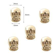 Tay nắm ngăn kéo hình đầu lâu chạm khắc, đồ chơi fidget sáng tạo, trang trí Halloween mạ điện hình đầu lâu người và đầu ma - nhiều màu - Xem 11