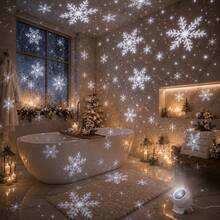 Dynamic Snowflake Projection Light, 360° Rotating Multi-Angle Projection Lamp, USB Powered, Suitable For: Christmas Decoration, Bedroom Decoration, Living Room Decoration, Birthday Gift, Create Dreamy Atmosphere - Dynamic Projection Light - View 8