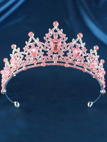 1pc Fashionable Water Drop Bridal Crown, Suitable For Women's Birthday, Anniversary, Pageant, Halloween And Christmas Occasions Wear And Decoration - Half Crown - View 18