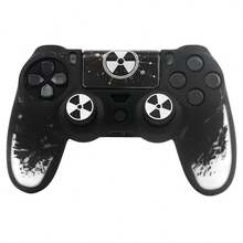Black Red Radioactive Warning Sign Splatter Controller Skin Cover For Playstation 4 Controller, RALAN 1 Controller Protector Case+2 Customised Thumb Grips Caps+Customised Stickers - View 15