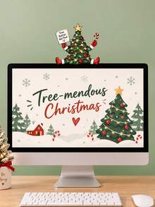 1pc Christmas Desktop Ornaments Creative Shaped Decorations Cute Cartoon Style Standing Signs Perfect For Christmas Winter And Holiday Decor In Farmhouse Style Homes On Shelves And On Mantelpieces - Christmas Tree - View 5
