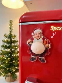 1/3/5Pcs Custom Photo Santa Fridge Magnet, Personalized Face Belly Acrylic Refrigerator Magnet, Customized Portrait Xmas Home Kitchen Decoration, Novelty Christmas Gift For Family, Friends, Holiday Souvenir, Unique Custom Photo Keepsake Gift - Multicolor - View 14