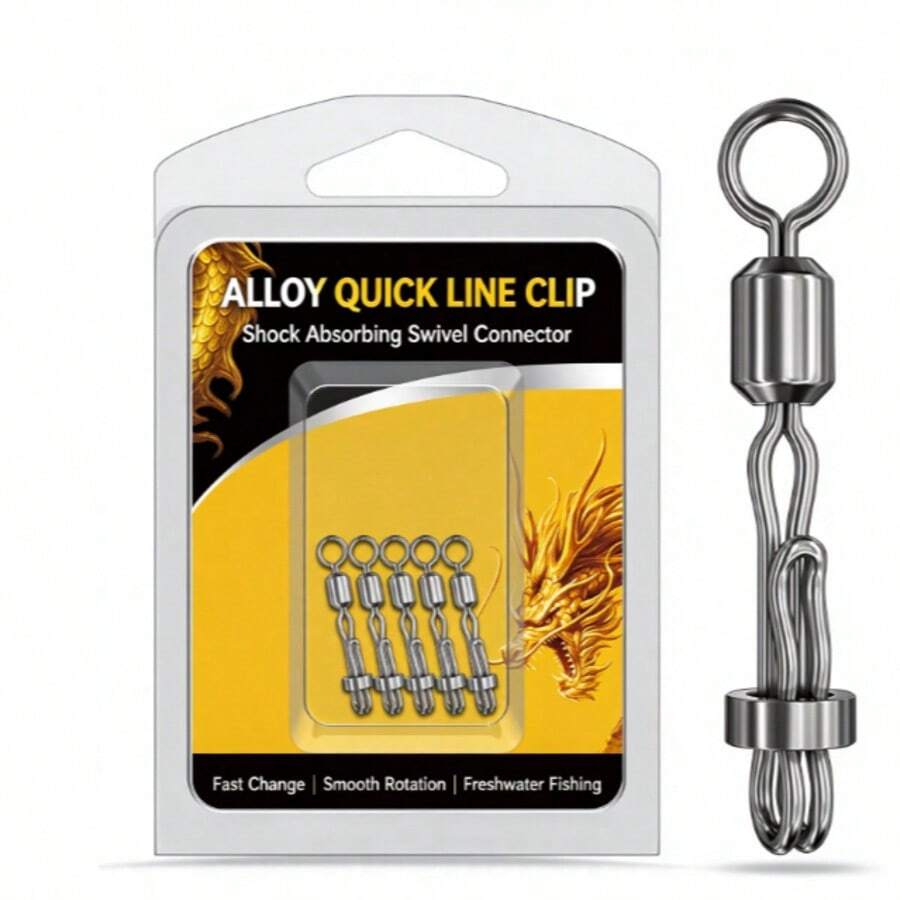 Alloy Fishing Line Swivel With Shock Absorption, Quick Change Fishing Line Connector, Convenient Bait Attachment Anti-Tangle Design, Lake Fishing, Shore Fishing And Freshwater Fishing Line Connector Tackle - A - View 1