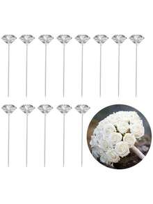 100/200/400/600 Pcs Diamond Crystal Head Pins, Transparent Flower Brooch For Wedding Anniversary Valentine's Day DIY Handicrafts - Multicolor - View 11