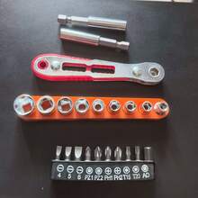 22pcs Mini Ratchet Screwdriver Set, Dual-Direction Wrench, 10 Bits 9 Sockets, Compact Home & Car Repair Tool Kit - Multi-color - View 8