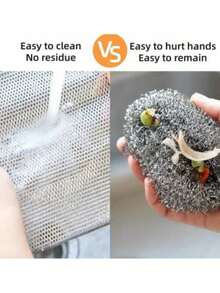 30pcs Thickened Double-Sided Metal Wire Dish Cloths, Dish Towels, Kitchen Cleaning Cloths, Dishwashing Tools - Multicolor - View 10