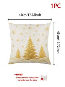 Christmas Snowflake Christmas Tree Table Runner, Pillowcase, Placemat, Winter Rustic Gold Linen Dining Table Decor, Holiday Party Home Decoration, Kitchen Dining Table Decor Flag - Multicolor - View 10