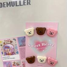 3/6/9pcs Cartoon Smiling Bear Fridge Magnets, Suitable For Kitchen Decoration And Home Decor, Cute Fridge Stickers, Cute Office Kitchen Magnets, Best Gift For Birthday, Graduation, Mother's Day - Multicolor - View 7