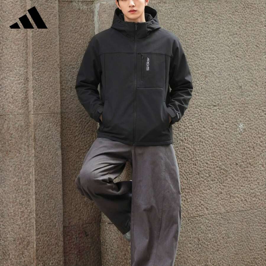 Adidas Men's Hooded Windbreaker Jacket 2026 New Outdoor Windproof Sports Jacket KX5280 - KX5280 - View 1