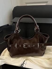 This Stylish Retro-Finish Glossy Handbag/Underarm Bag Is Perfect For Everyday Outings And Suits Various Styles And Occasions. - Multicolor - View 8