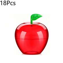12Pcs Apple Shaped Candy Gift Boxes – Large Capacity Red Plastic Fillable Treat Jars With Lids, Teacher Appreciation Week Back To School Party Favor, Christmas Eve Gift Packaging Supplies - View 9