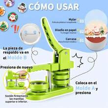 Button Making Machine, Badge Punch Press, 58mm Light Green Animal - 58mm Green - View 4