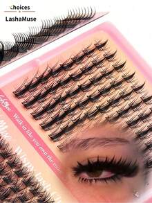 Limete Eyelash Multi-Style Cluster False Eyelash Set, 5 Hair Types With 200D Dense Effect Design, 8-16MM Mixed Lengths With DD Curl, Suitable For Natural Clear, Fluffy Dense, Exquisite Big Eye Looks, Perfect For Daily Makeup, Party Styling, Creative Makeup, Christmas Gift, Halloween Makeup, Valentine's Day Gift - DD - View 2