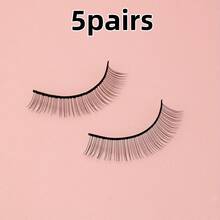 5/10 Pairs Practice False Eyelashes, Soft And Natural, Suitable For Beginners, Can Be Used For Eyelash Extension Training And Makeup Tools - Black - View 9