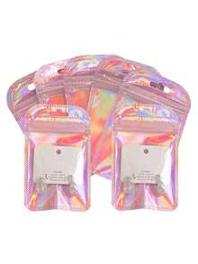 10pcs Self-Sealing OPP Bags Laser Rainbow Holographic Reusable Packaging Bags Jewelry Retail Bags Gift Packaging Bags - Multicolor - View 7