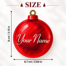 Label Hadiah Bola Natal Merah Kustom, Kartu Ucapan Liburan dengan Nama dan Pesan yang Dipersonalisasi, Label Hadiah Bergaya Ornamen Meriah yang Elegan untuk Pembungkus Hadiah, Dekorasi Kotak Hadiah Natal 2026 yang Disesuaikan, Teks yang Dapat Disesuaikan sebagai Kenang-kenangan Natal untuk Keluarga dan Teman - MultiWarna - View 2