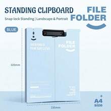 1pc Vertical PP File Folder, Dual-Color Mixed A4 Document Organizer, Multi-Function Clipboard, Suitable For Students And Office, Exam And Meeting Note Organizer - A - View 6