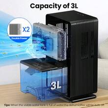 Bedroom Quiet Dehumidifier Semiconductor Condensation Home Moisture Absorber 7-Color Breathing Light 3L Visible Water Tank Easy To Clean Dormitory Anti-Moisture Essential - EU C Type Plug(220-240V) - View 5