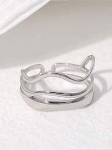 1pc Women's Open Ring 304 Stainless Steel Minimalist Ins Style ...