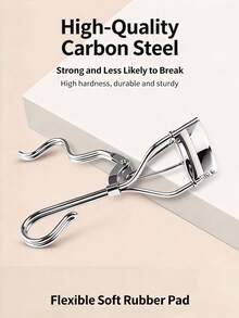 1pc Carbon Steel Eyelash Curler, Professional Makeup Tool, Natural Eyelash Curler, Portable Wide-Angle Partial Makeup Curler - Multicolor - View 6