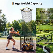Techigher Portable Volleyball Setter Training Net With Lockable Wheels, 5 Angles, Adjustable Height Volleyball Training Equipment, Indoor Outdoor Practice Target Net For Setting Spiking Drills - Yellow - View 7