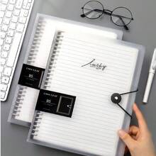 Metal Clip Loose Leaf Notebook B5 Notebook Detachable Iron Ring Notebook Hand Account Book PP Shell Student Notebook - Binder - View 5