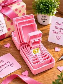 1 Set 6-Layer Nested Prank Gift Box, Multi-Layer Nested Surprise Gift Box, 3D Printed Box-In-Box Design, Party Game Prank Decoration, Creative Funny Gift Box, Suitable For Birthday, Christmas Party Decoration And Valentine's Day - Multicolor - View 3