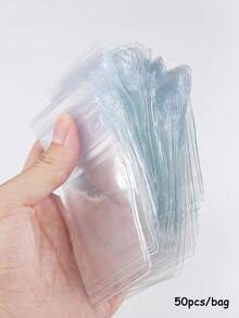 50pcs PVC Transparent Anti-Oxidation Zipper Bags, Plastic Bags For Packaging Jewelry, Rings, Earrings And More, Clear Polyethylene Bags - Clear - View 5