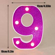 16cm Light Up LED Marquee Number Sign, Warm White Battery‑Operated Digit Light, Tabletop Decor Number Light, 16th 18th 21st 30th 40th 50th Birthday Wedding Proposal Anniversary Christmas Xmas Holiday Party Photo Backdrop Decor Number Night Light - 16cm Purple - View 26