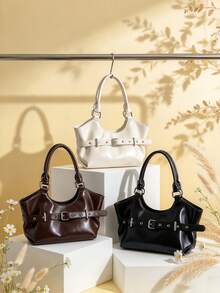 This Stylish Retro-Finish Glossy Handbag/Underarm Bag Is Perfect For Everyday Outings And Suits Various Styles And Occasions. - Multicolor - View 2