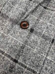 Men's Houndstooth Blazer - Classic Single-Button Casual Jacket, All-Season Business Casual Wear, Slim Fit Suitable For Office, Wedding, Formal Occasions - Light Grey - View 5