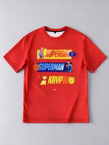 Strevion SUPERMAN تي شيرت رجالي كاجوال بطبعة حروف وياقة دائرية وأكمام قصيرة - متعدد الألوان - مشاهدة 2