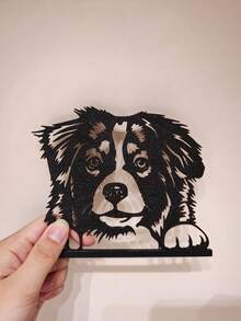 1PC New Black Minimalist Dog Projection Candle Holder (Candle Not Included) Hollow Dog Silhouette Ornament, Place Candle To Project Dog Shadow, Home Decor For Dog Lovers, Holiday Gift For Pet Enthusiasts - Multicolor - View 6