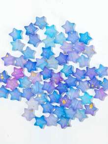 100pcs Blue-Purple Frosted Star-Shaped Beads - Perfect For Jewelry Making, Bracelets, Earrings, Necklaces - Colorful Matte Frosted Acrylic Craft Additions, Pendant Additions, Jewelry Making Pendants - Multicolor - View 12