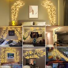USB Brown Branch Light, Realistic Natural Dried Branch Style, Flexible Branches Can Be Bent And Reshaped As Desired, Easily Create Various Creative Shapes, Wall-Mounted Decor With Outstanding Atmosphere. USB Powered, Plug And Play, Equipped With Button Controller, Simple And Easy To Use. Available In 3 Specifications: 72LED, 96LED, 144LED, Total Branch Length 1.6m, 1.8m, 2.3m, LED Beads Evenly Distributed On Branches. - USB Tree Branch Lamp - View 6