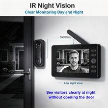 1pc Wireless Video Doorbell With 4.5" Indoor Monitor, Manual Wake-Up Screen To Check Outside Anytime, 1800mAh Battery, 720P HD Camera, Night Vision, Two-Way Talk, One-Click Pairing, Local TF Card Storage - View 6