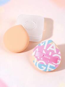 MAANGE 2pcs Triangle Cushion Powder Puff Set With 1 Breathable Storage Box, Dual-Use Dry And Wet, Easy Blending Makeup Sponge, Suitable For Contour, Nose, Eye Area Makeup, Can Be Placed In Home, Bathroom, Living Room, Bedroom Vanity, Convenient For Daily Facial Makeup, Portable, Essential Makeup Tool For Travel, Perfect Gift For Women And Girls. Room Decor, Beauty Sponge, Makeup Puff, Makeup Sponge, Makeup Sponge Set, Powder Puff, Triangle Powder Puff - Multicolor - View 2