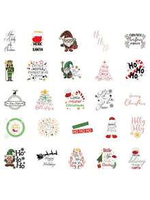 50PCS,Christmas Word Transparent Stickers,Scrapbook Supplies,Junk ...