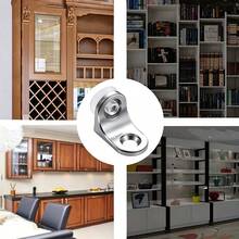 10pcs Zinc Alloy Solid Bookshelf Brackets With Card Holder, Fixed Wall-Mounted Brackets, Furniture Partition Support, Round Corner Extra Thick Bookshelf Cabinet Shelf Fixing Support Pins, Silver, Multiple Styles Available - A - View 9