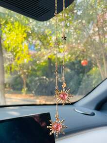 Creative Car Hanging Ornament, Moon And Star Chain Delicate Small Car Rearview Mirror Decorative Pendant, Car Rearview Mirror Hanging Ornament, Women's Car Decoration - A - View 11