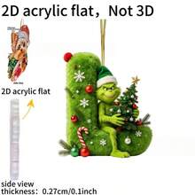 The Grinch 30PCS Flat Green Monster Letter Christmas Tree Decorations Hanging Ornaments Crafts - Multicolor - View 10
