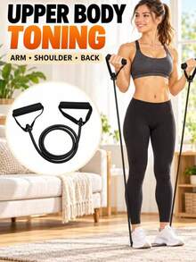 Resistance Band With Handles, Yoga Pull Rope, Elastic Fitness Training Band, Suitable For Home Workout And Strength Training - A - View 5