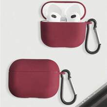 Vermilion Solid Color Protective Case Compatible With Apple Earbuds Anti-Fall Anti-Scratch Shell Cover For Earbud Charging Case - Vermillion - View 2